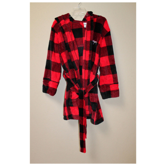 *BLING* VICTORIA'S SECRET Red Buffalo Plaid Robe - Picture 3 of 3